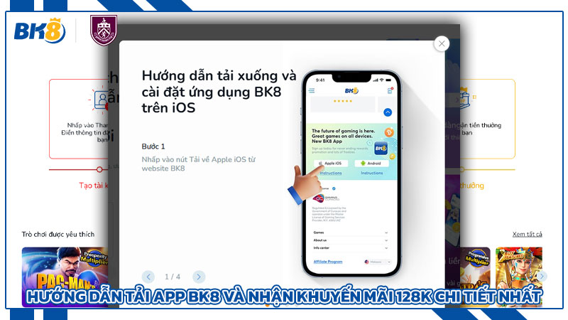 Hướng dẫn tải app Bk8 và nhận khuyến mãi 128k chi tiết nhất